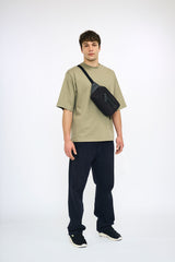 “Oni Veggie” x Mushroom Leather Crossbody Bag