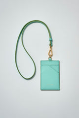 Mushroom Leather Commuter Pass Case w/ Neck strap