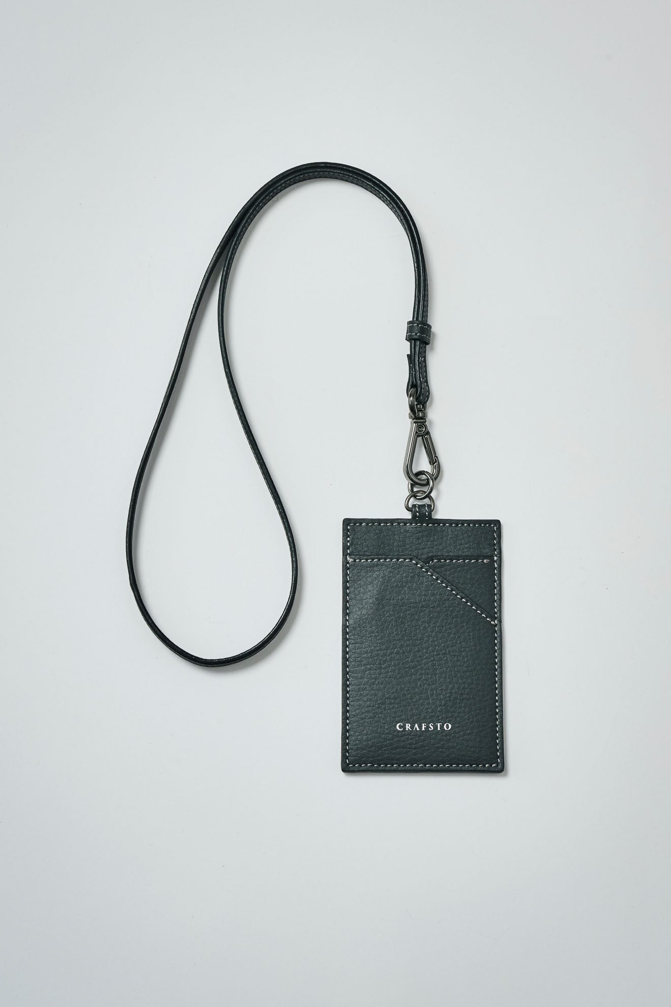 Mushroom Leather Commuter Pass Case w/ Neck strap