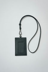 Mushroom Leather Commuter Pass Case w/ Neck strap