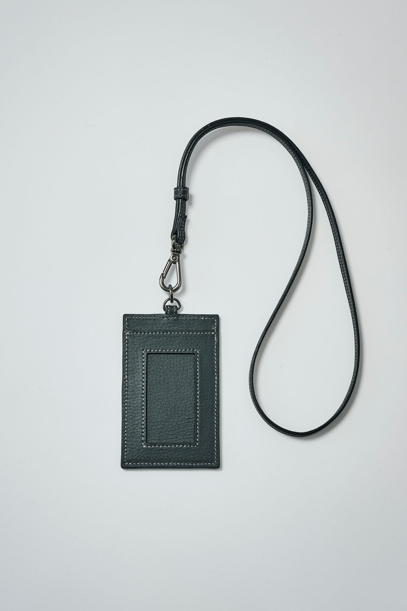 Mushroom Leather Commuter Pass Case w/ Neck strap