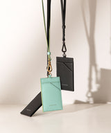Mushroom Leather Commuter Pass Case w/ Neck strap