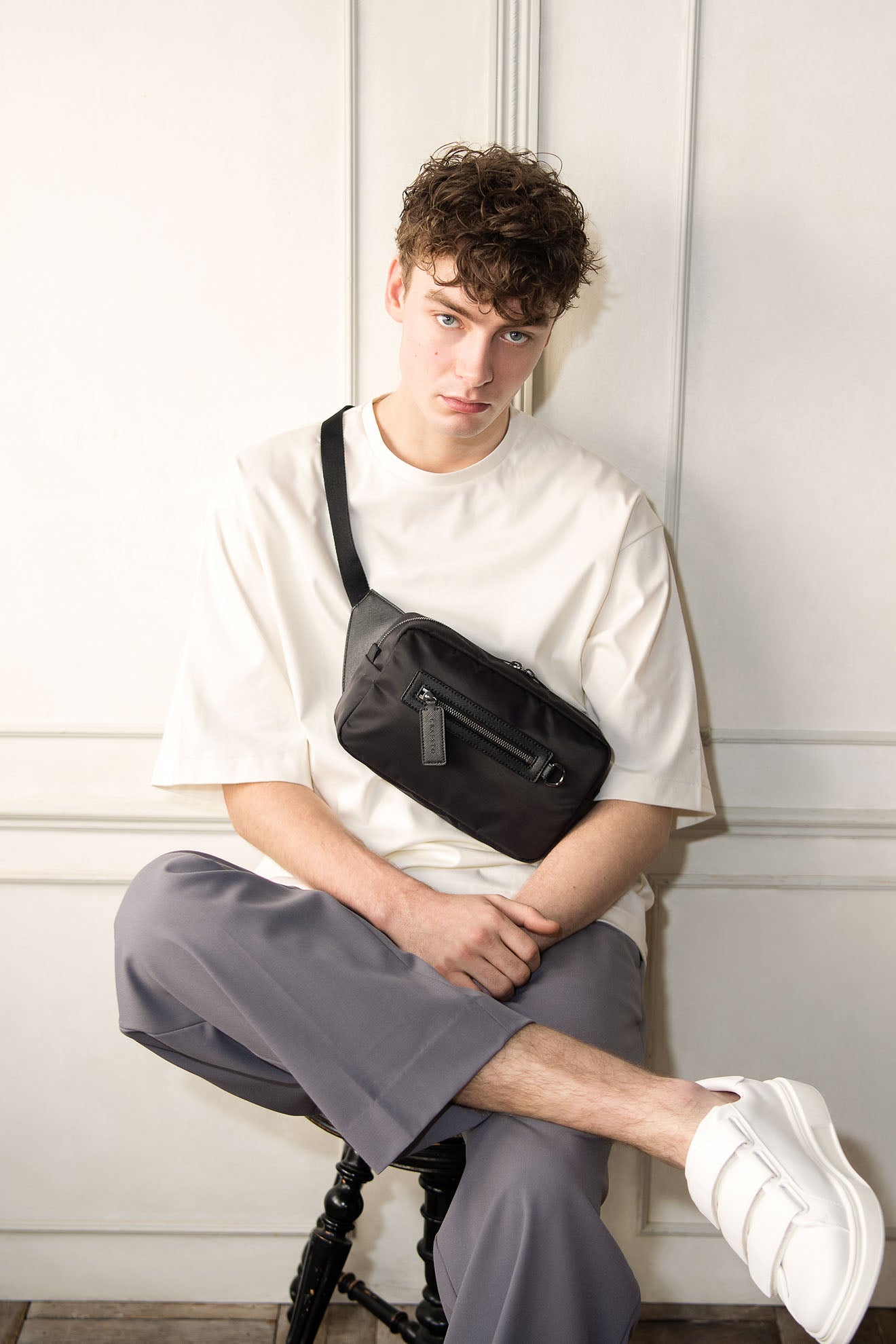 “Oni Veggie” x Mushroom Leather Crossbody Bag