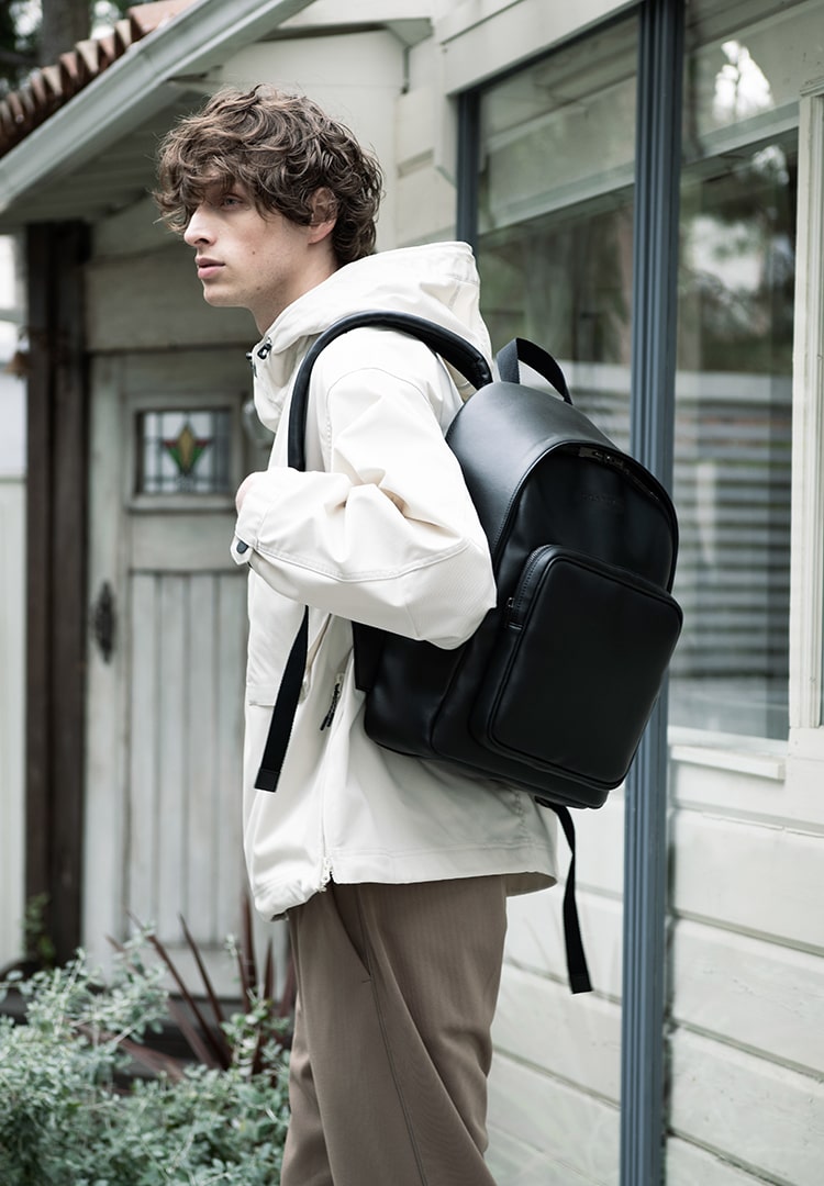 vegan leather backpack