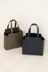 Cactus leather horizontal tote bag