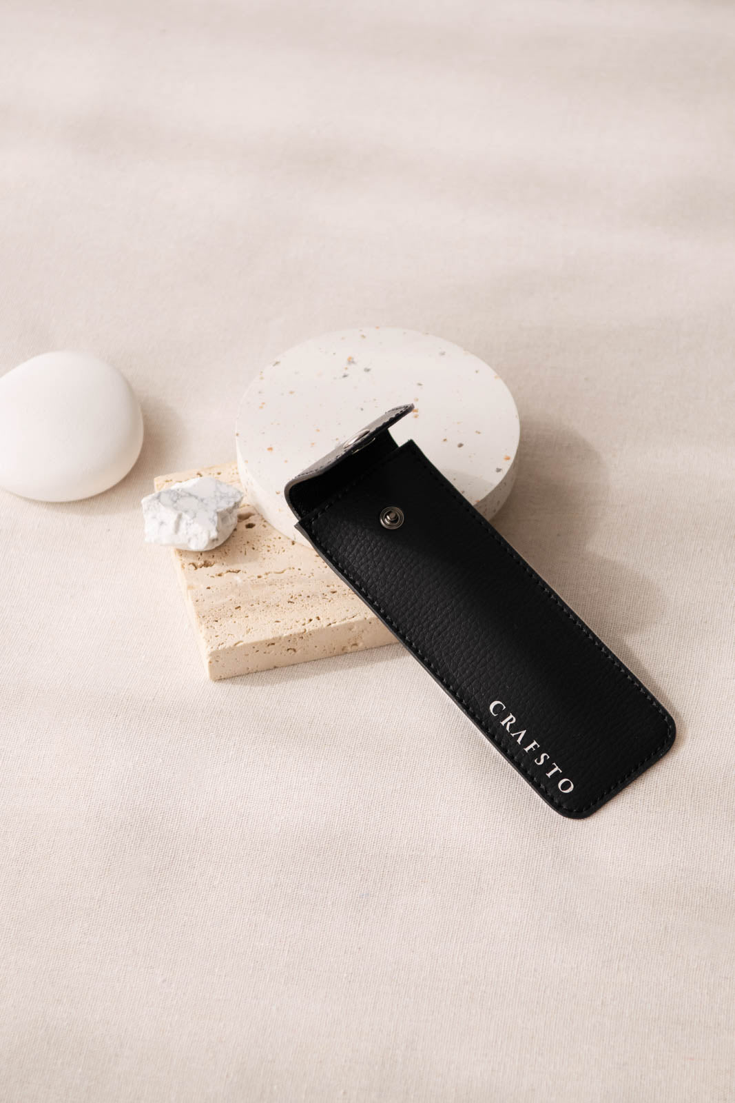 Mushroom Leather Pen Case with Flap
