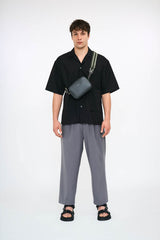 Line x Cone Leather Shoulder Strap