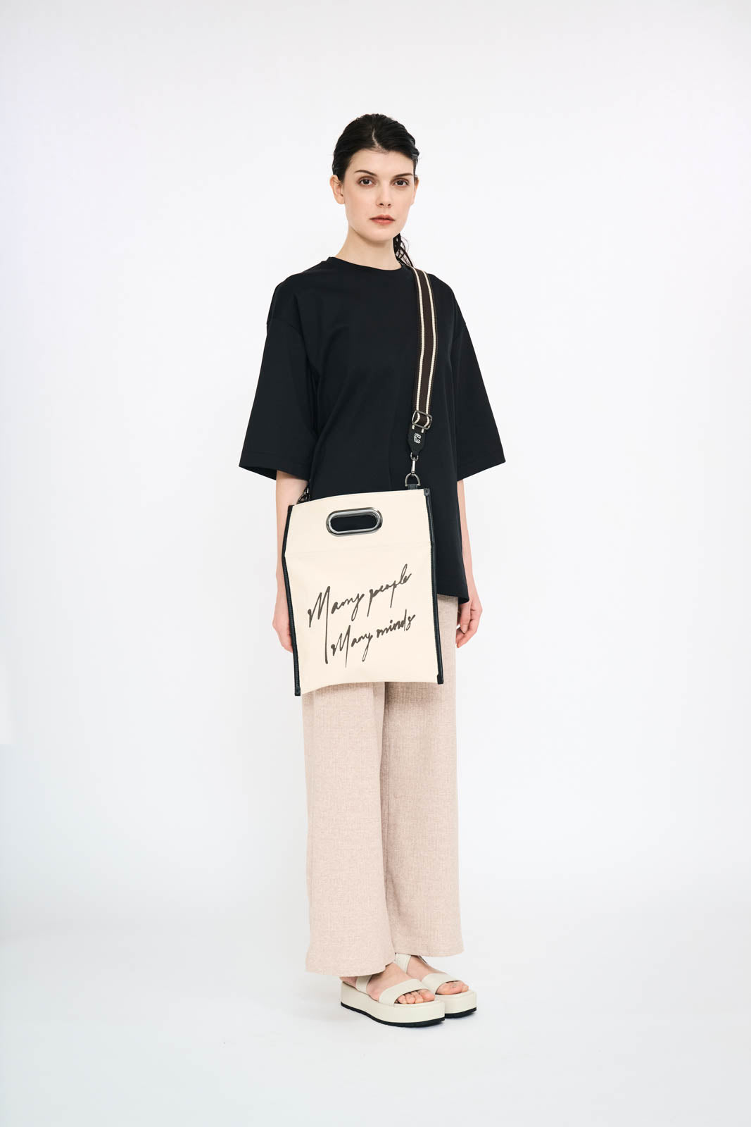Line x Cone Leather Shoulder Strap