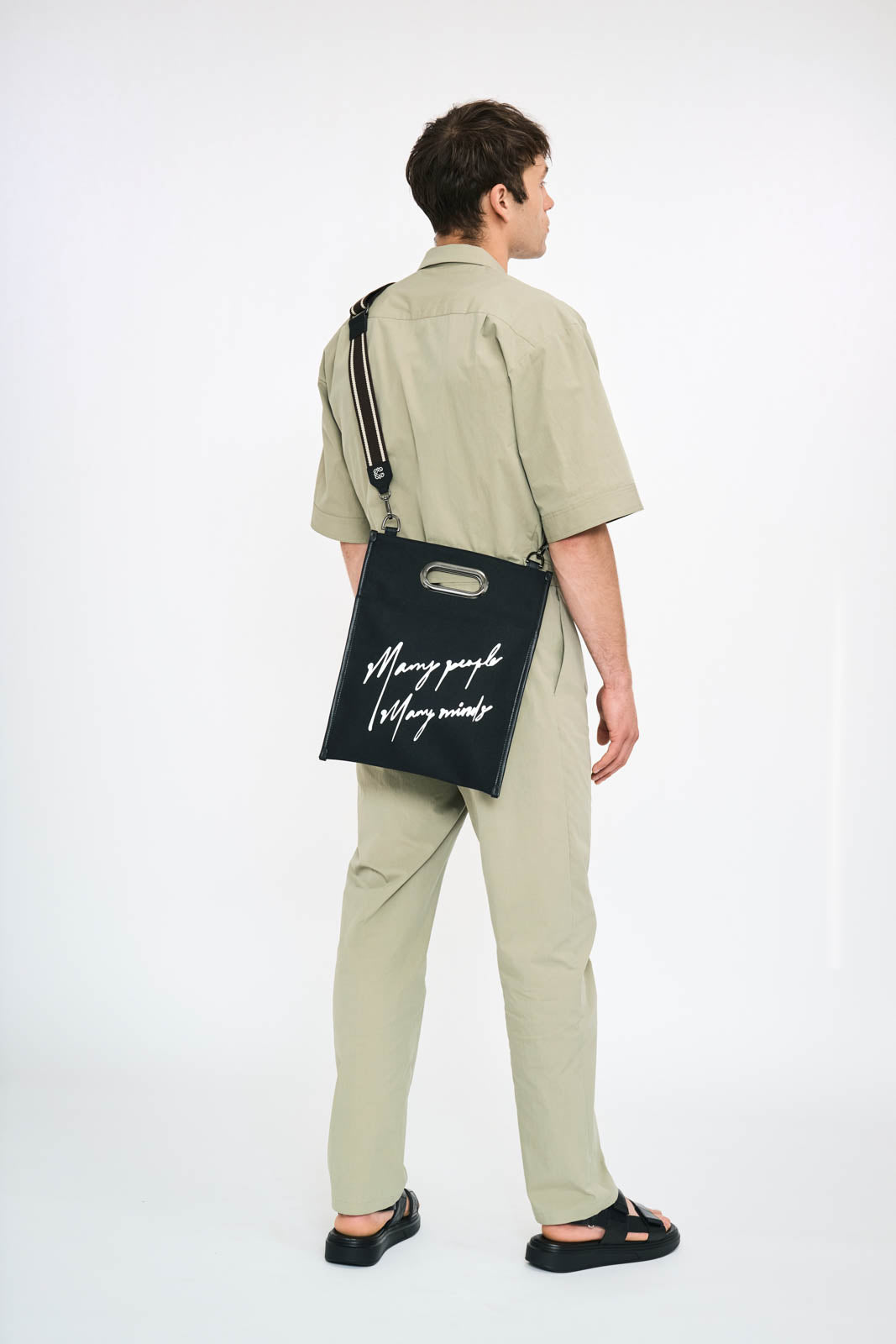 Line x Cone Leather Shoulder Strap