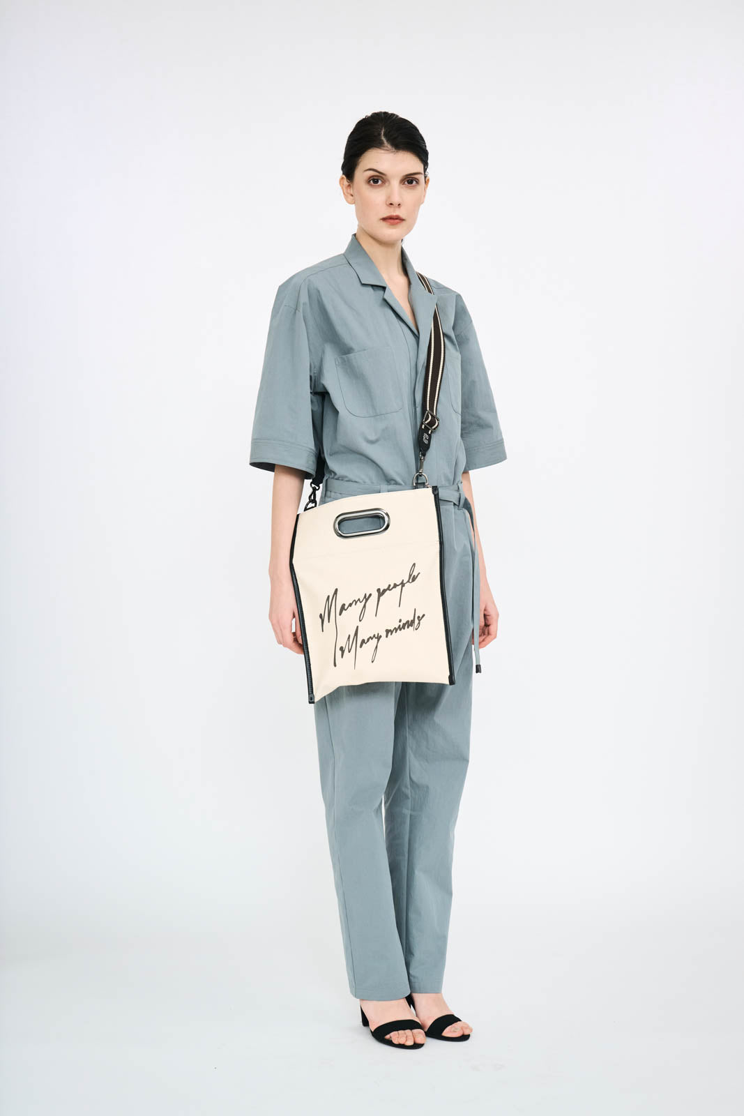 Line x Cone Leather Shoulder Strap