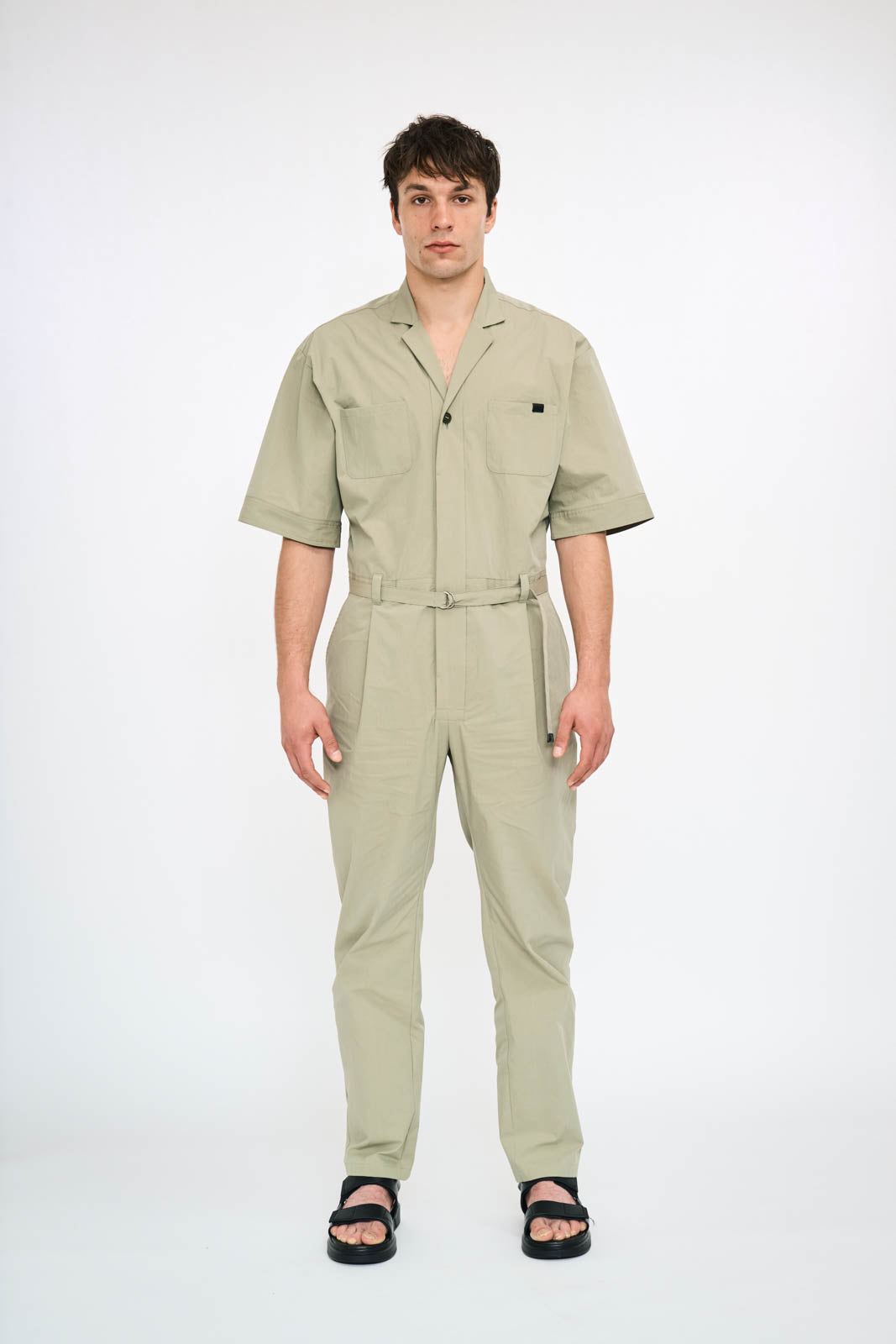 Typewriter Half Sleeve Jumpsuit