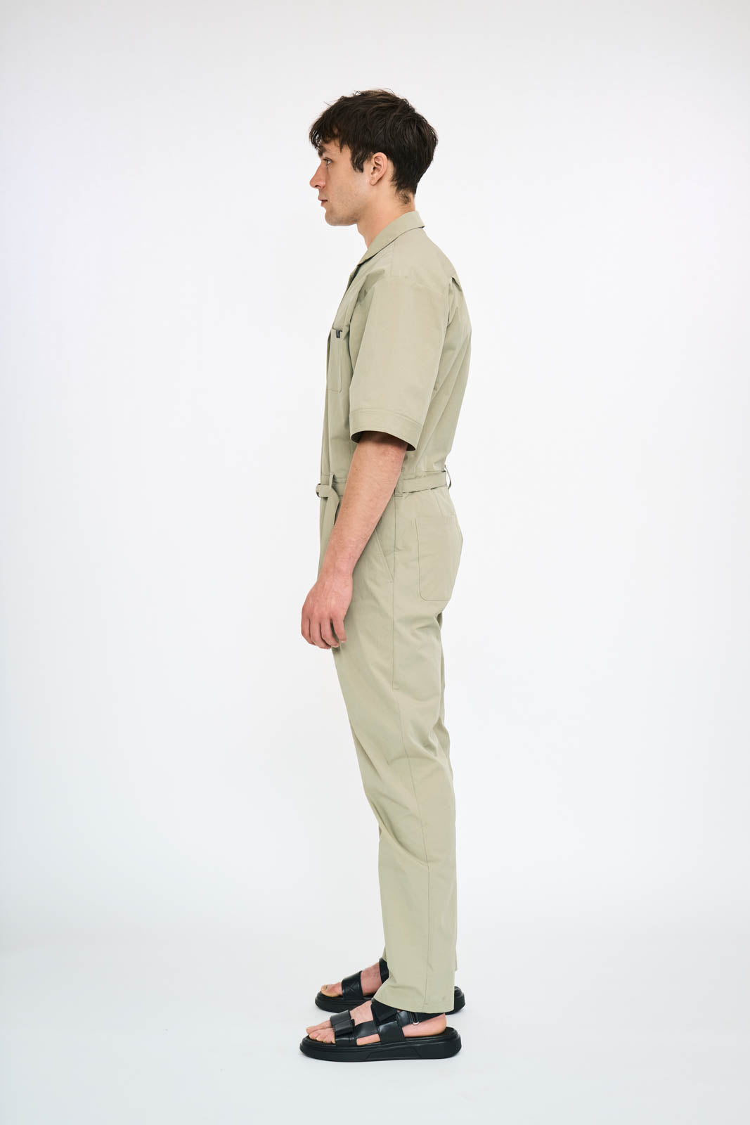 Typewriter Half Sleeve Jumpsuit