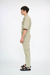 Typewriter Half Sleeve Jumpsuit
