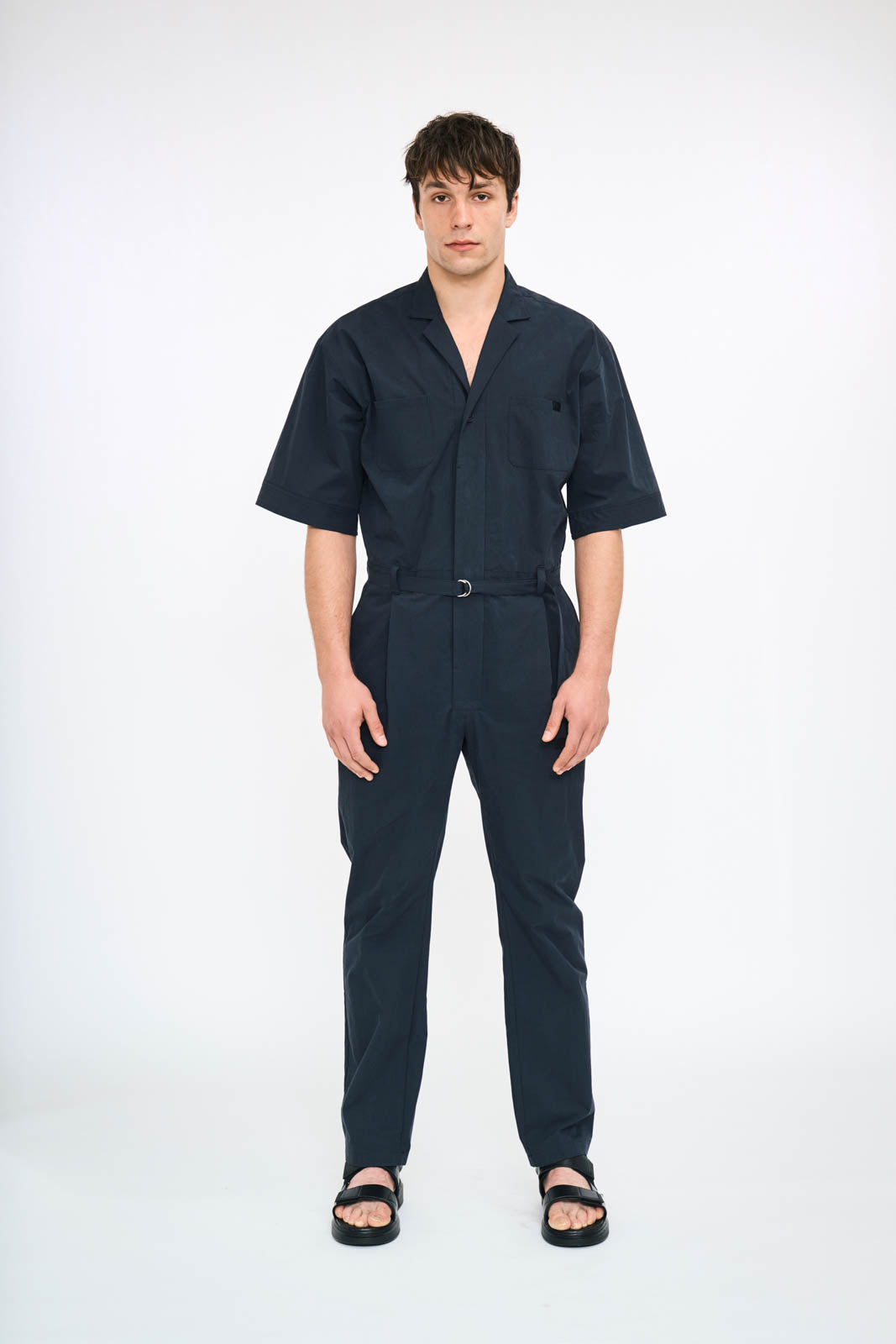 Typewriter Half Sleeve Jumpsuit