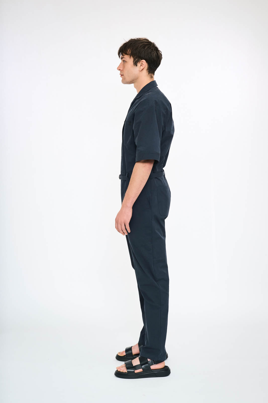 Typewriter Half Sleeve Jumpsuit
