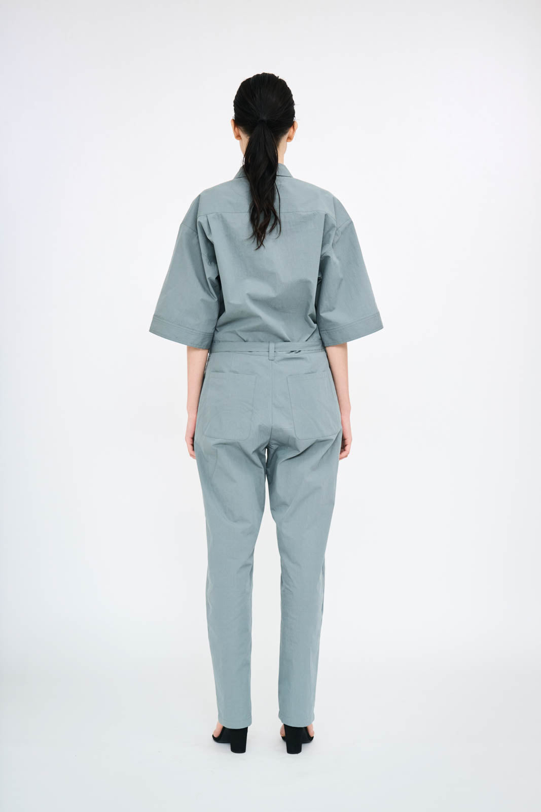Typewriter Half Sleeve Jumpsuit