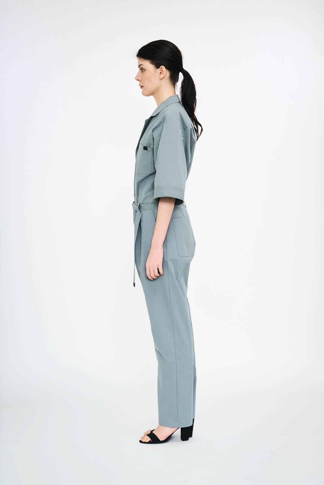 Typewriter Half Sleeve Jumpsuit