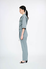 Typewriter Half Sleeve Jumpsuit