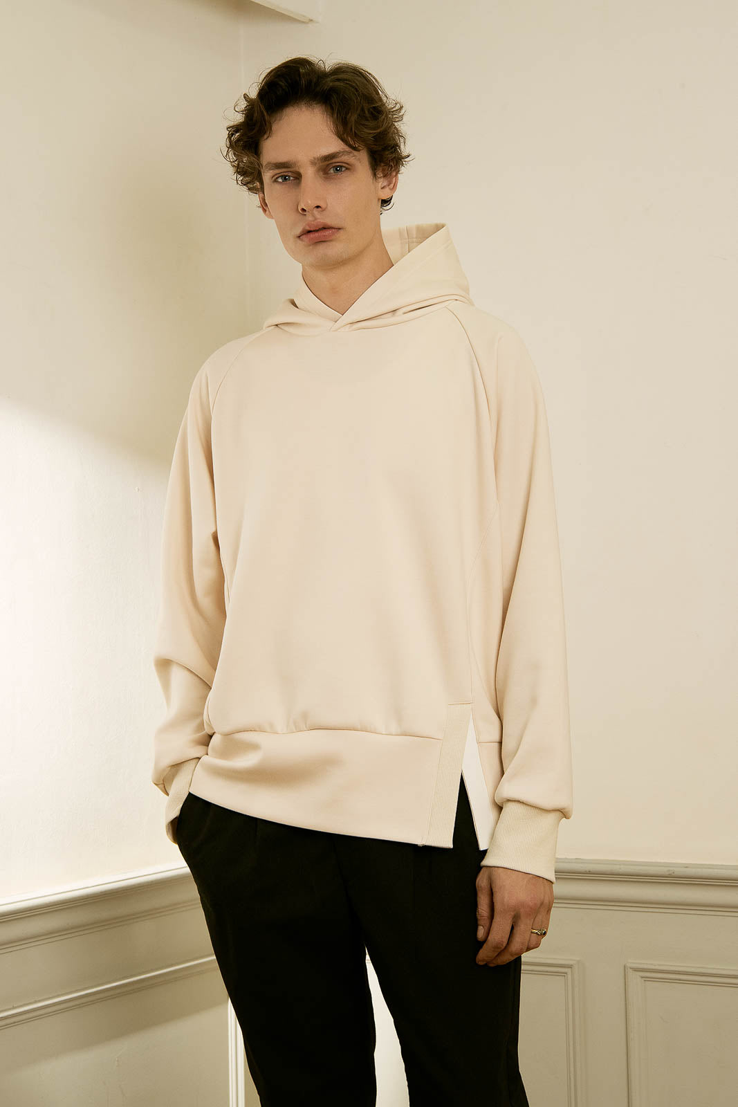 High-gauge double air oversized hoodie
