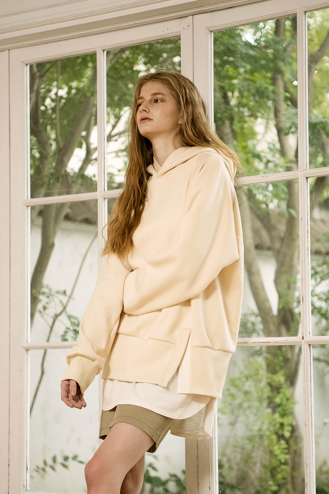 High-gauge double air oversized hoodie