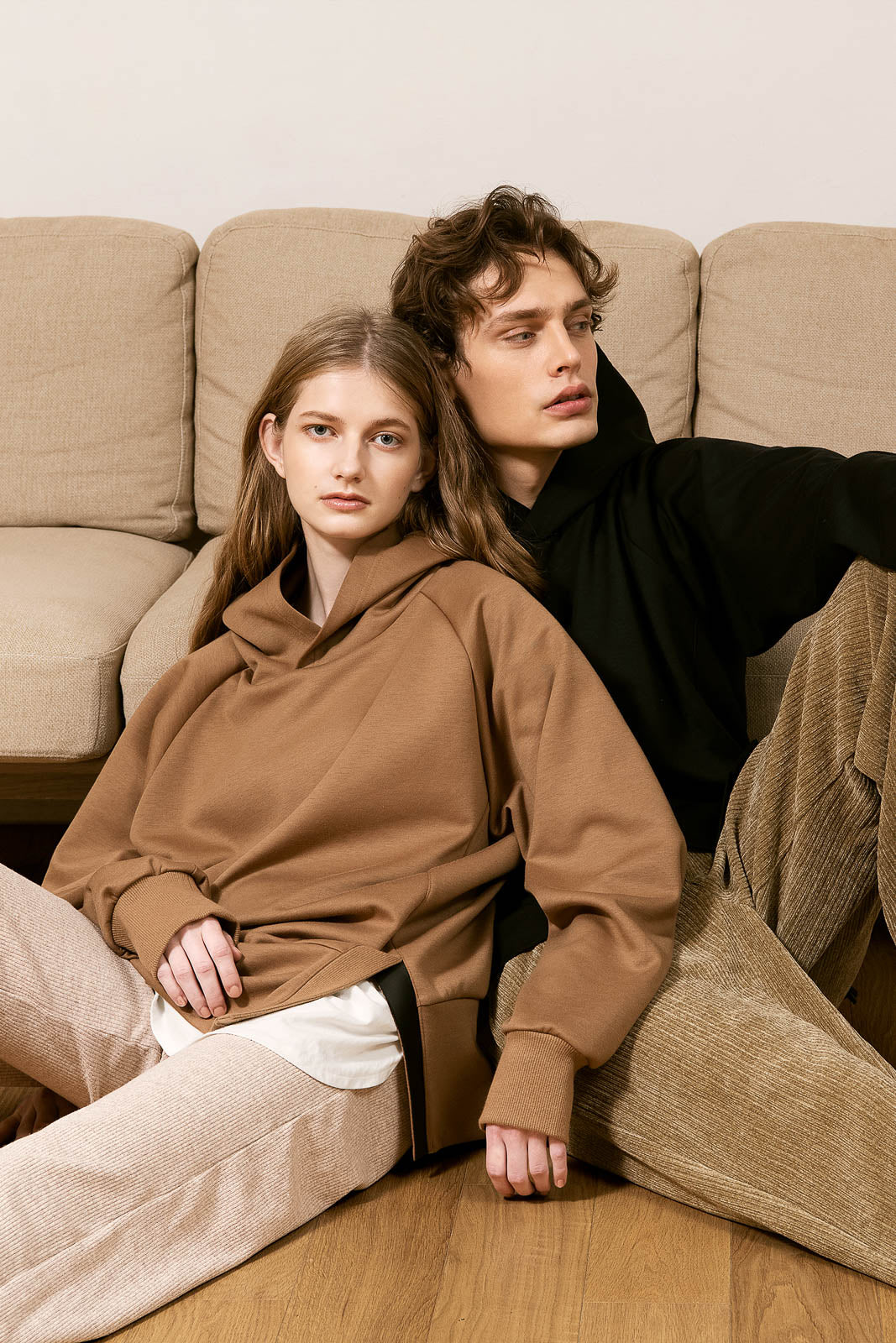 High-gauge double air oversized hoodie