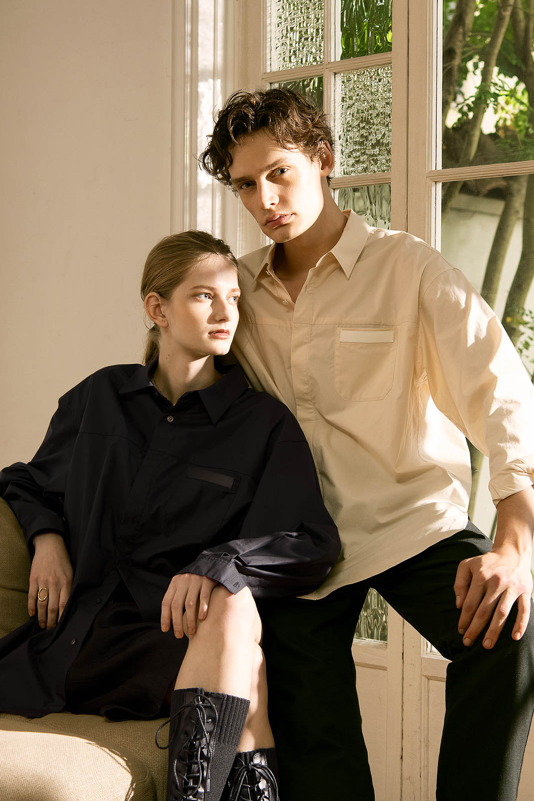 Drop shoulder shirt
