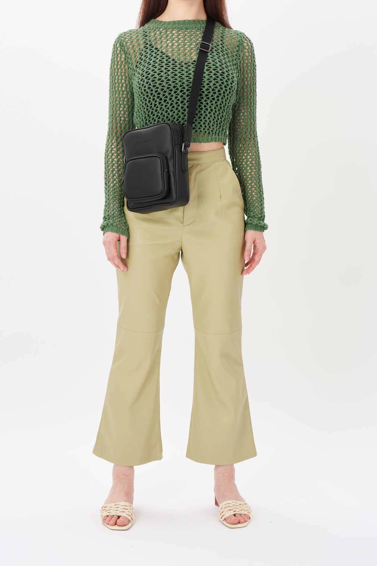 Cactus Leather CrossbodyBag (square)