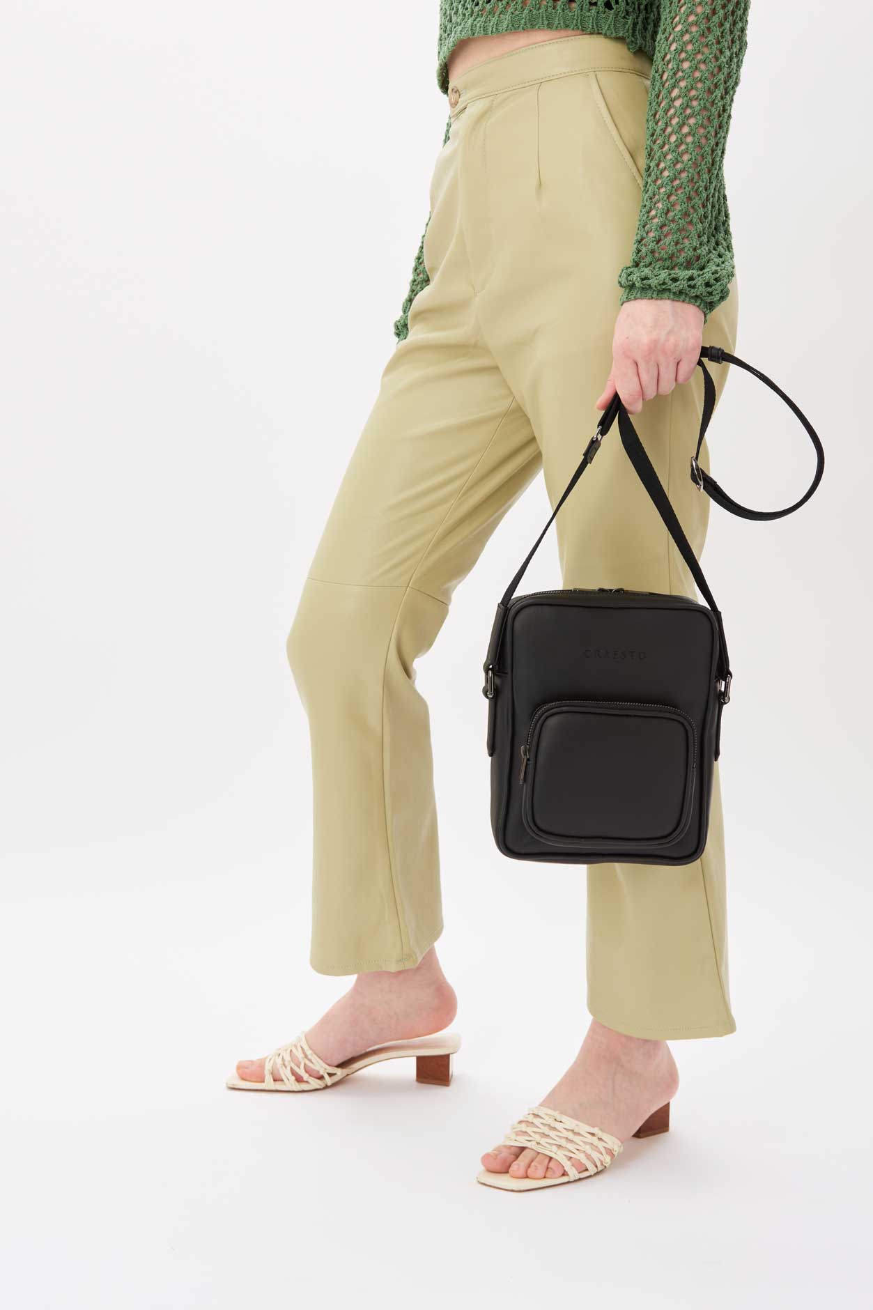 Cactus Leather CrossbodyBag (square)