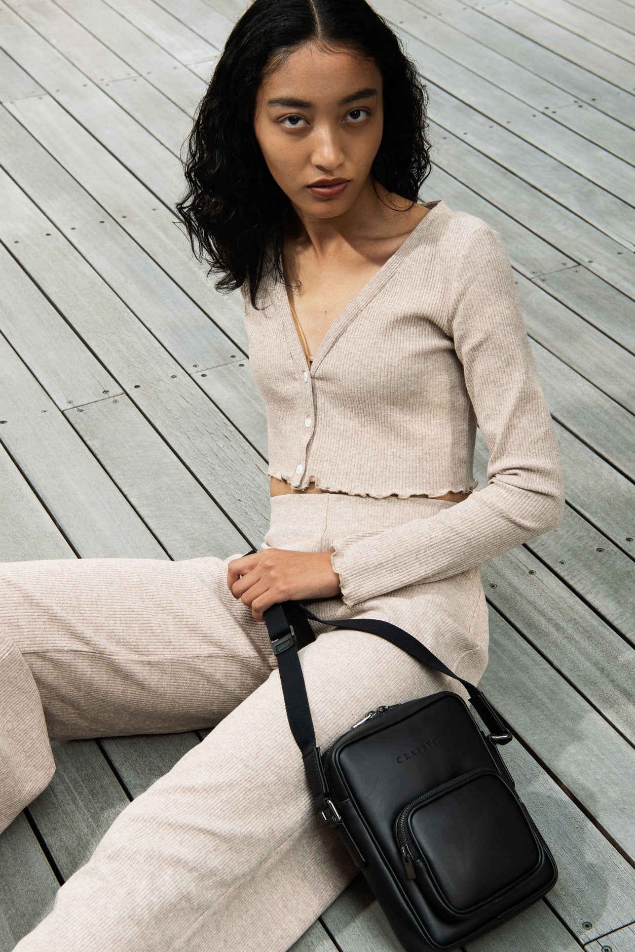 Cactus Leather CrossbodyBag (square)
