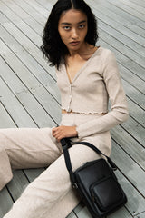 Cactus Leather CrossbodyBag (square)