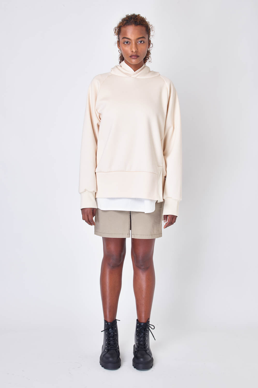 High-gauge double air oversized hoodie