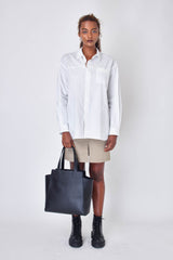 Cactus leather horizontal tote bag