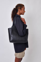 Cactus leather horizontal tote bag